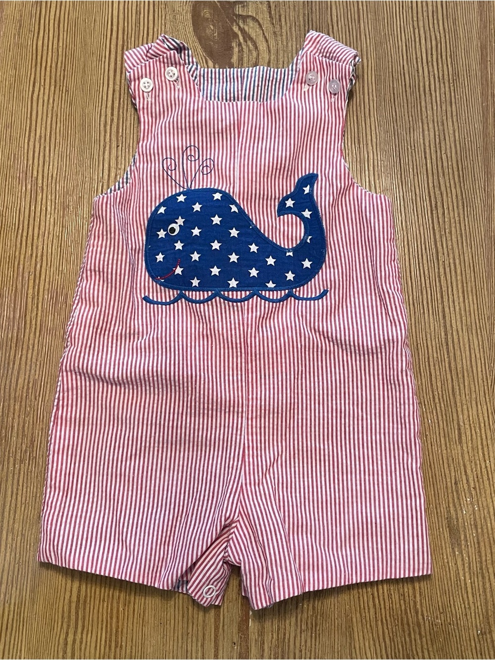 The Bailey Boys Reversible Red White and Blue Seersucker Jon Jon